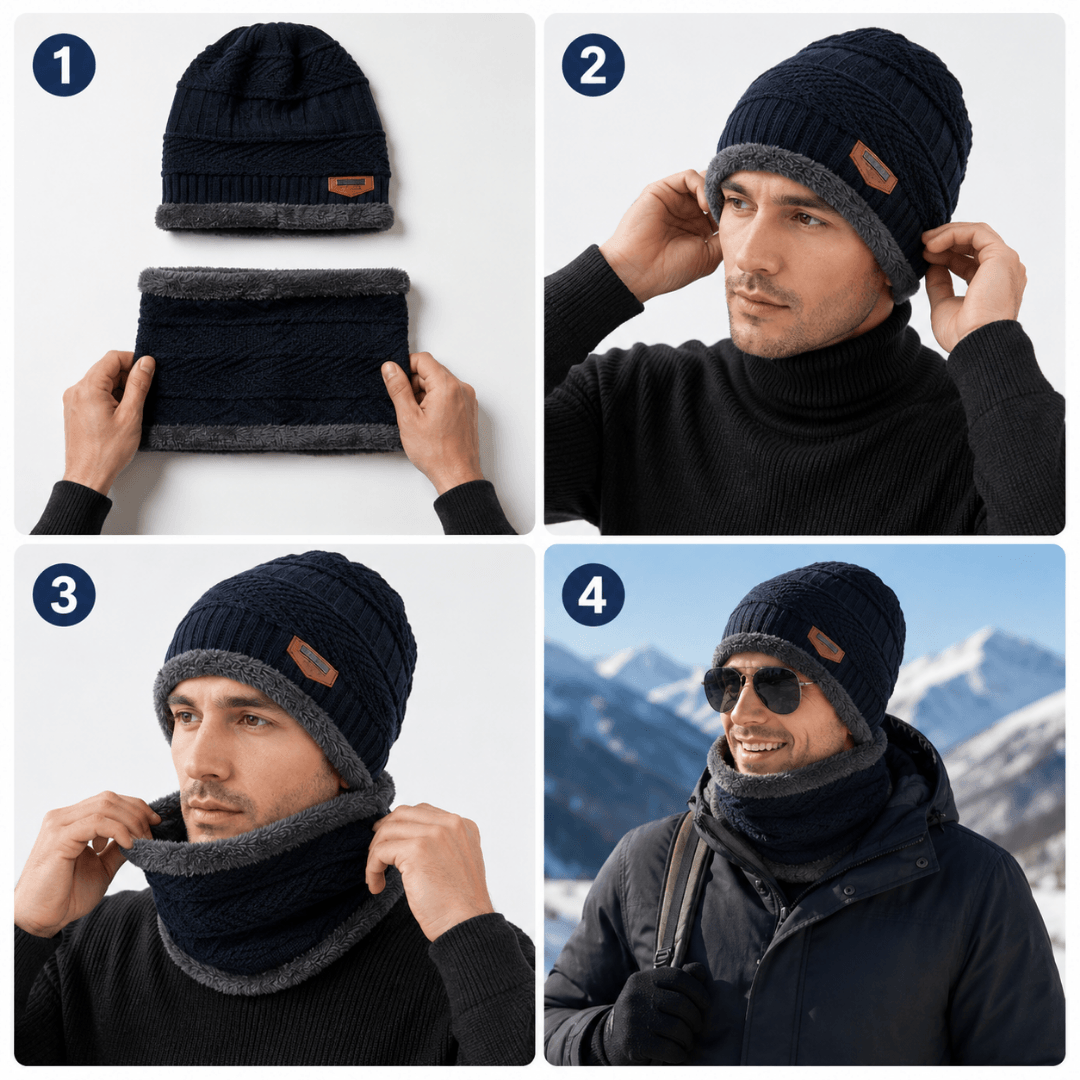 🌟🧣🥶❄️Gorro con bufanda. Abrigo total en dos piezas🌟🧣🥶❄️