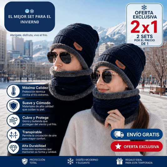 🌟🧣🥶❄️Gorro con bufanda. Abrigo total en dos piezas🌟🧣🥶❄️