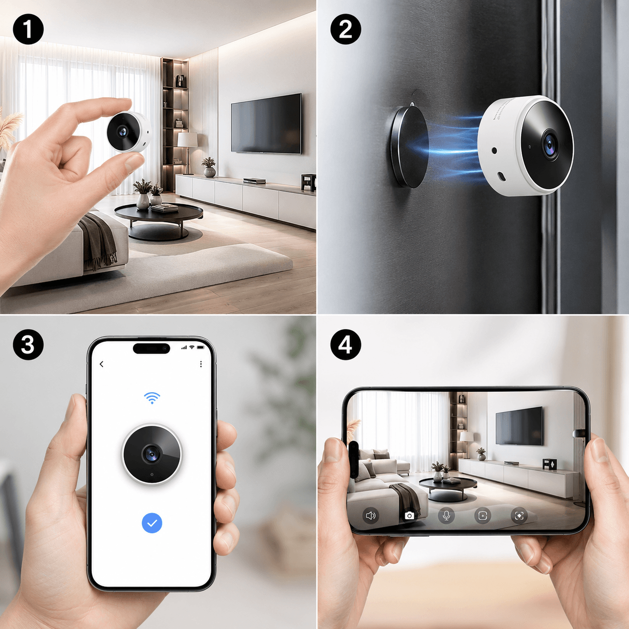 Mini cámara espía A9- Cuida Tu Casa desde cualquier lugar con esta mini cámara WiFi ultra discreta. Protege a tu familia, mascotas y pertenencias con vigilancia en tiempo real.