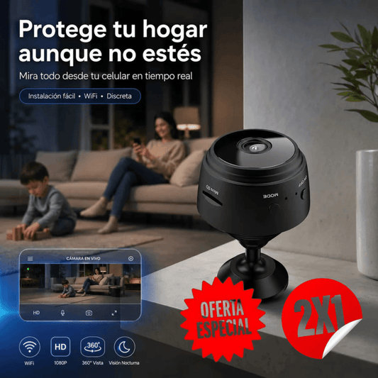 Mini cámara espía A9- Cuida Tu Casa desde cualquier lugar con esta mini cámara WiFi ultra discreta. Protege a tu familia, mascotas y pertenencias con vigilancia en tiempo real.