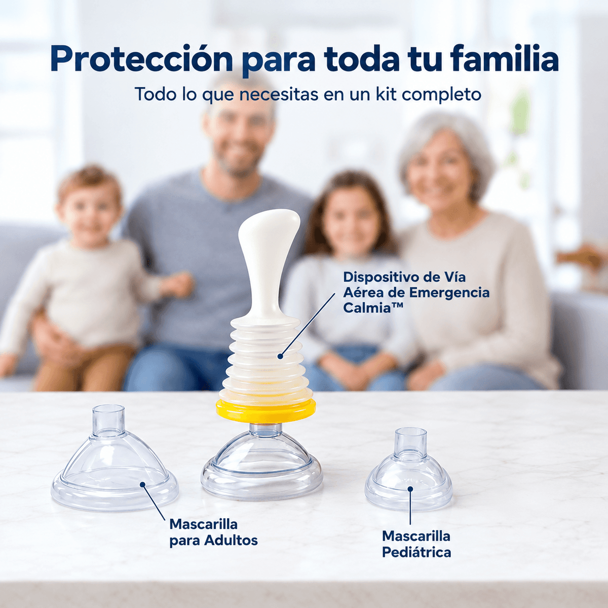 Calmia ™ - Kit con mascarillas Anti Asfixia Pro para niños y adultos