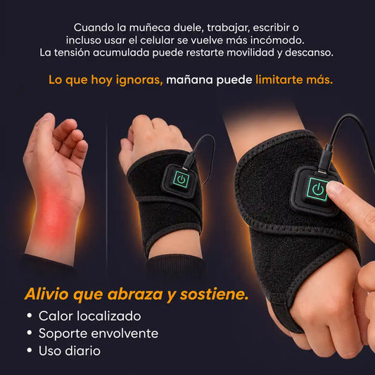 WristHeat Pro - Calor que calma tu muñeca al instante 🪄Termoterapia ajustable con soporte envolvente