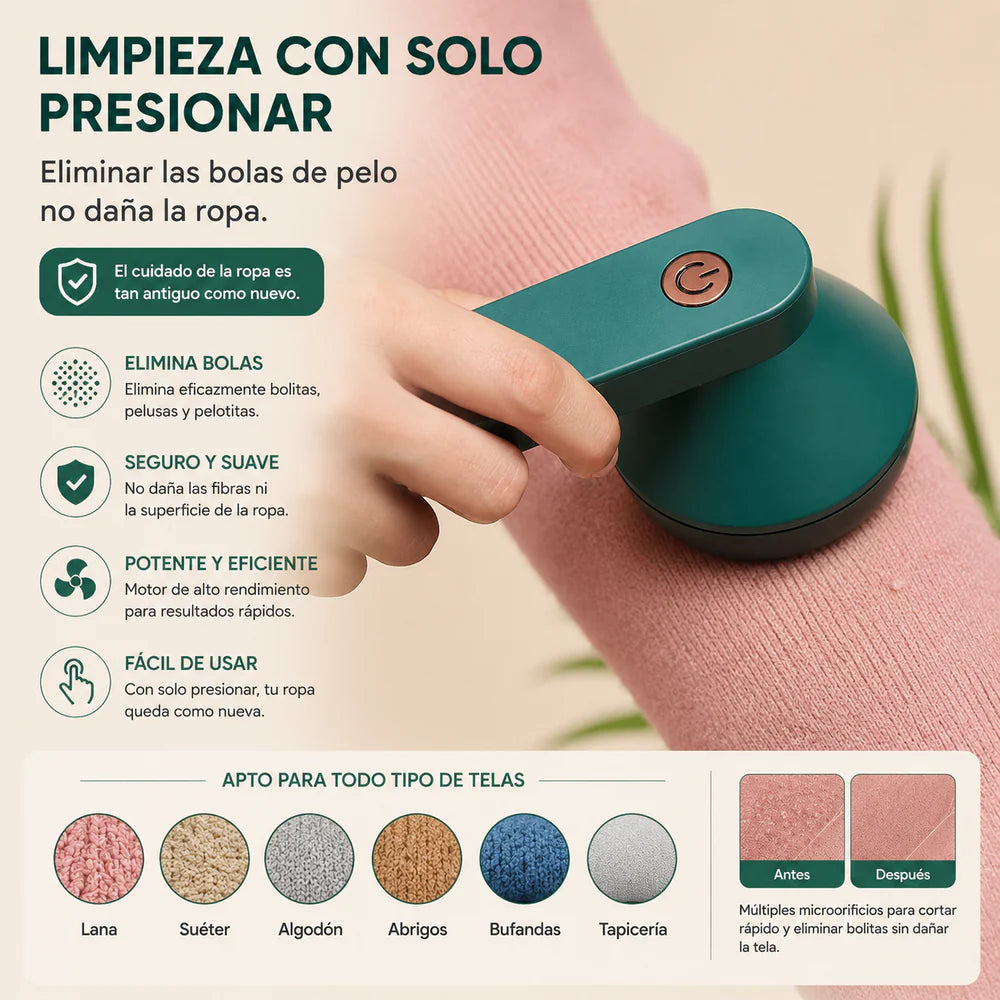 🧥🧣Quitapelusas eléctrico recargable que elimina pelusa y bolitas en segundos sin dañar la ropa, devolviendo a tus prendas un aspecto como nuevo.🧥🧣