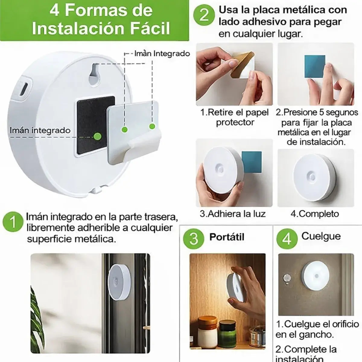 Pack 3 Lámpara LED Recargable Sensor